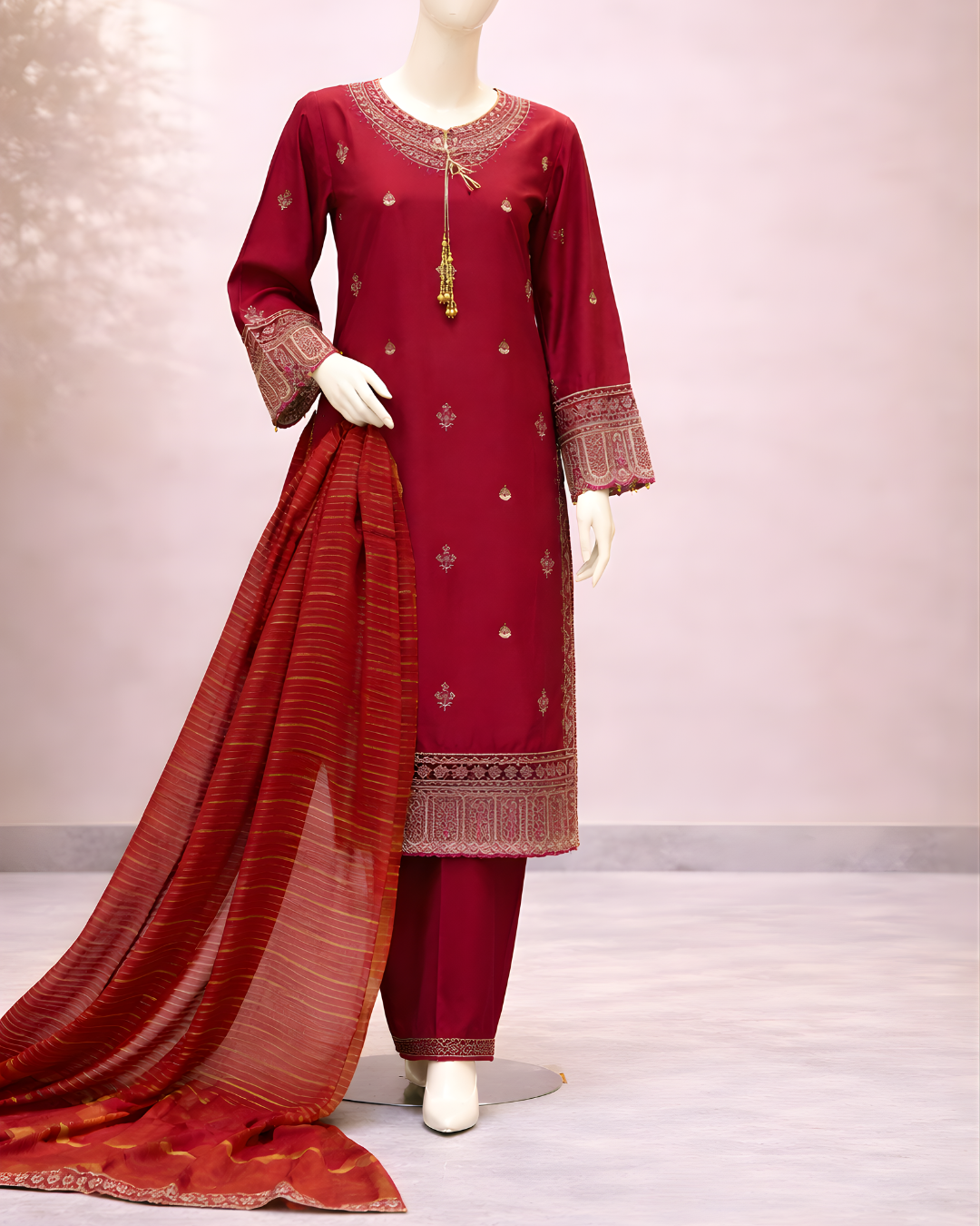 PL-368 | 3PCS Premium – Viscose Collection – Mehroon